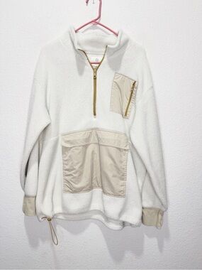 Aerie Offline Sherpa Fuzzy Pull On Sweatshirt Quarter Zip